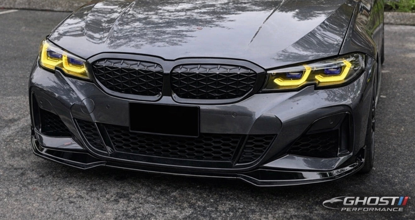 Style m Sport Gloss Black Front Bumper Lip 3PCS For 19-22 BMW G20 330i M340i !!