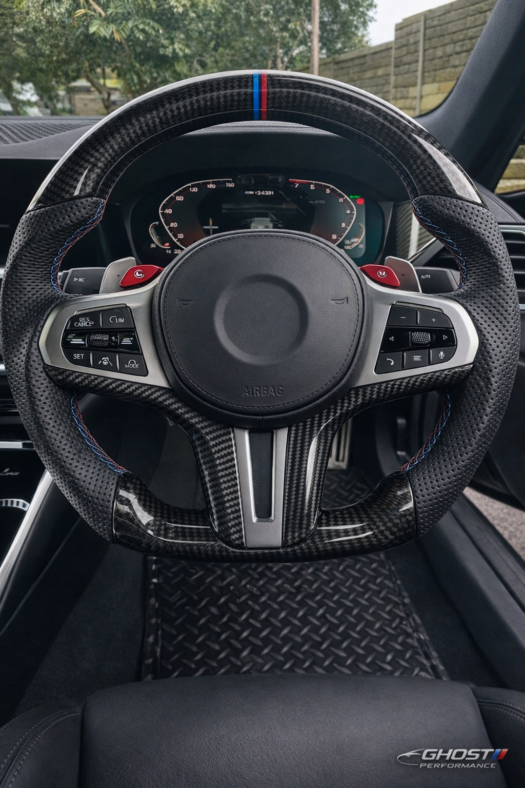 Carbon Fiber Steering Wheel For BMW X3 X4 X5 X6 X7 X3M X5M M5 M8 with Heated !!