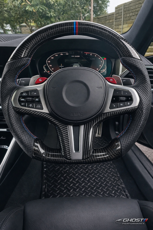 Carbon Fiber Steering Wheel For BMW X3 X4 X5 X6 X7 X3M X5M M5 M8 with Heated !!
