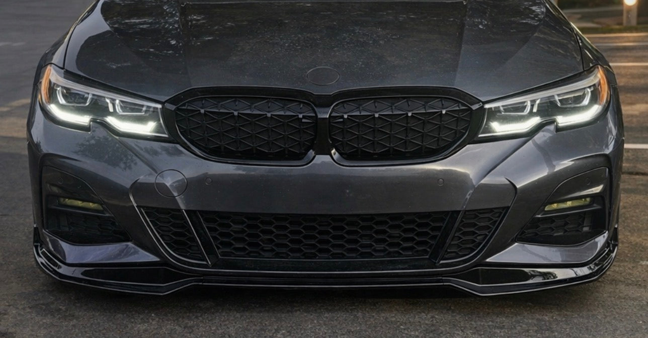 Style m Sport Gloss Black Front Bumper Lip 3PCS For 19-22 BMW G20 330i M340i !!